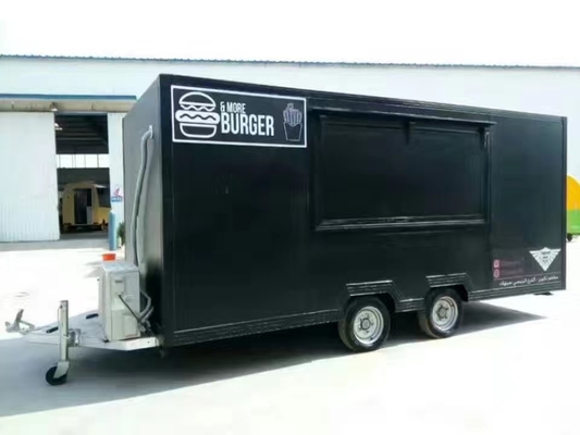 عربة شاحنة الطعام المربعة المتحركة لصنع الآيس كريم والدونات والبيتزا والهمبرجر