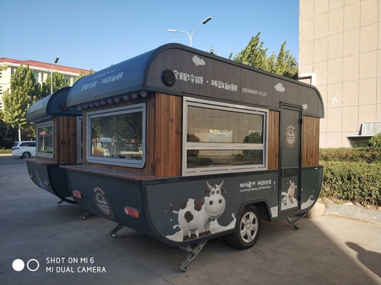مقطورة طعام متعددة الوظائف / شاحنة طعام القهوة مع معدات الخبز / عربة بيتزا هامبرجر