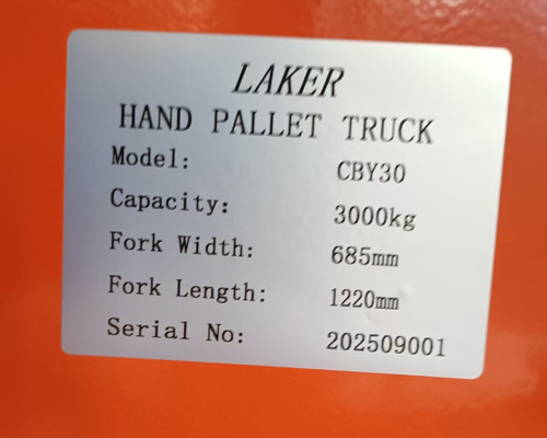 شاحنة يدوية بوزن 3 طن مع عجلات مزدوجة من النايلون لمناولة مواد المستودعات بوزن 3000 كجم