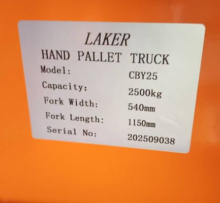 يورو باليت حمولة ثابتة تحمل 2.5 طن شاحنة حمولة يدوية 550 مم عرض 1150 مم طول الشوكة عجلات نايلون مزدوجة