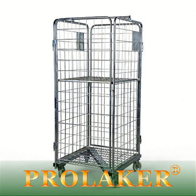 النوع Z قفص المستودع المتحرك الحجم القابل للتخصيص سعة الحمل الشكل المستقيم القابل للطي لتدوير المواد