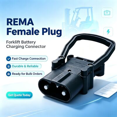موصل بطارية رافعة شوكية ذكر أنثى EC320A بأسلوب REMA مقاوم للأحماض، قابس مقبس شحن صناعي للطاقة لرافعة شوكية كهربائية وشاحنة منصة نقالة