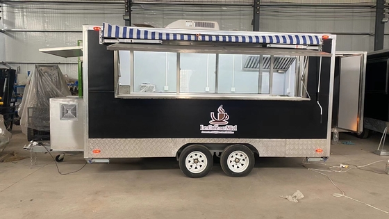 مقطورة طعام مربعة متعددة الوظائف hot dog sandwich pizza food cart