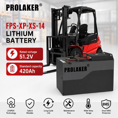 بطارية رافعة شوكية PROLAKER 51.2 فولت 420 أمبير ساعة LiFePO4 مع خدمة سحابية ومقاومة للغبار والماء IP65 للاستخدام الصناعي